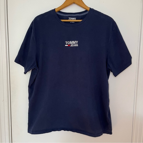 Tommy Jeans Navy Embroidered Tee Shirt - Picture 4 of 9